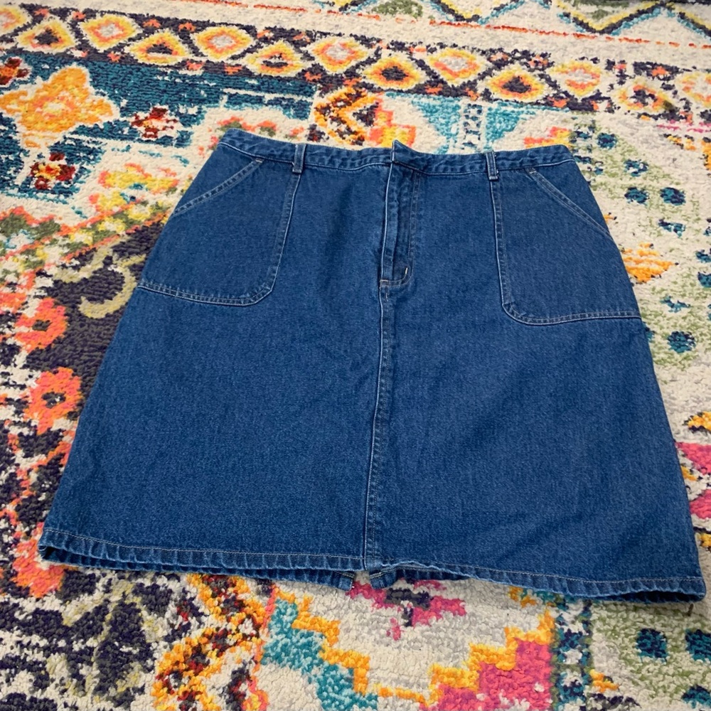 Tapemeasure denim skirt.  Size 14.